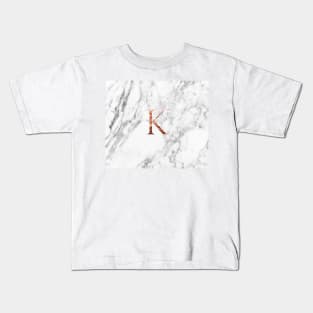 Monogram rose marble K Kids T-Shirt